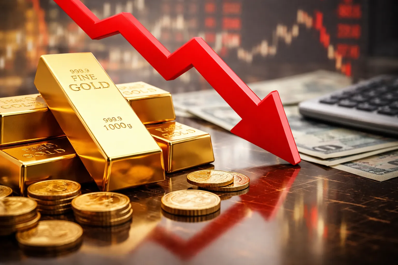 انخفاض أسعار الذهب في الإمارات اليوم الاثنين.. عيار 21 يتراجع إلى 527.17 درهم